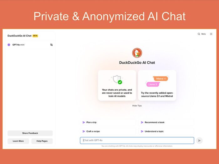 DuckDuckGo Partners with AI Chat for Increased Anonymity,