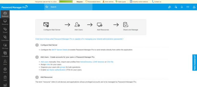 Manageengine Web Console.