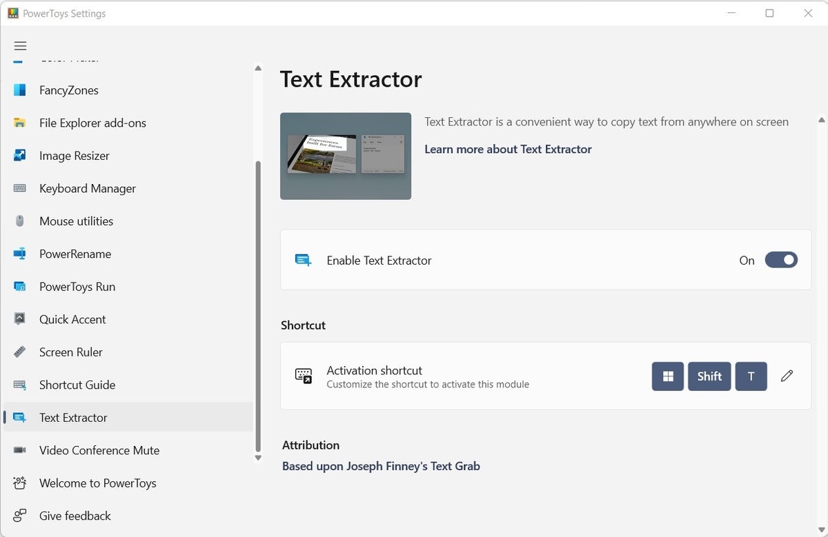 the Text Extractor Menu Allows Users to Activate the Tool to Highlight and Copy Text from Any Source.