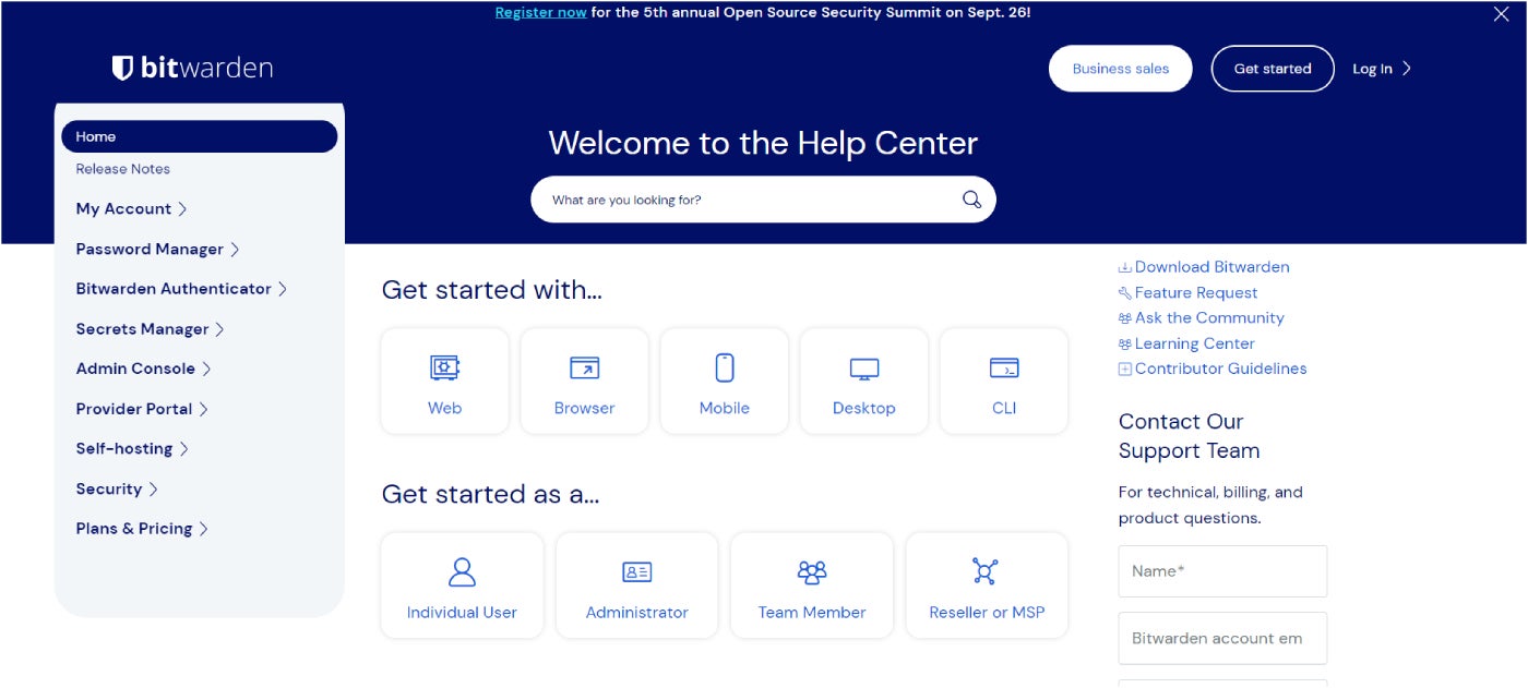 Bitwarden’s Help Center.