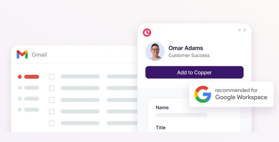 Copper Google Workspace Integration Feature.