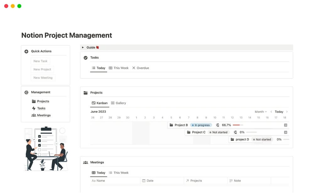 Notion Project Management Dashboard.