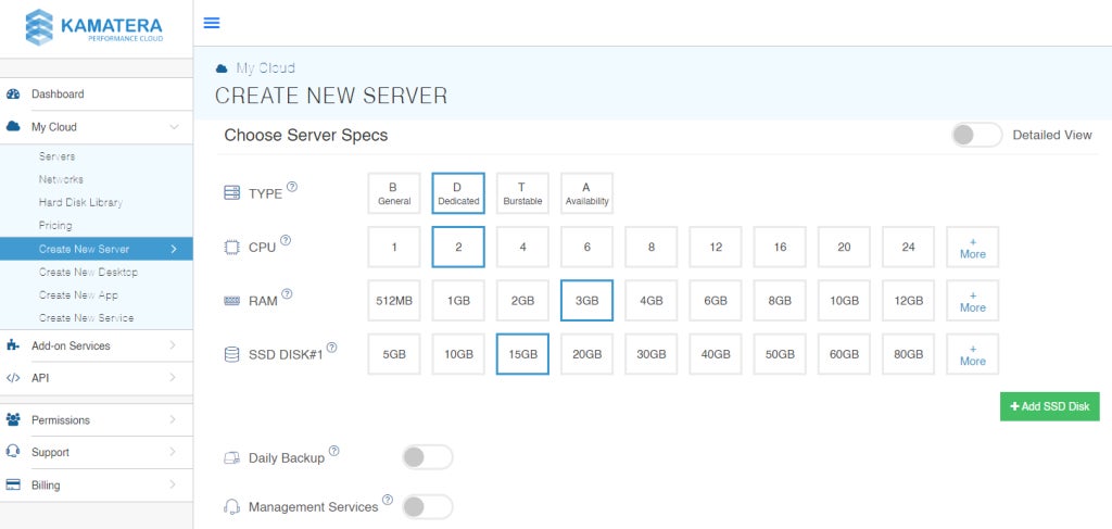 Kamatera Server Creation.