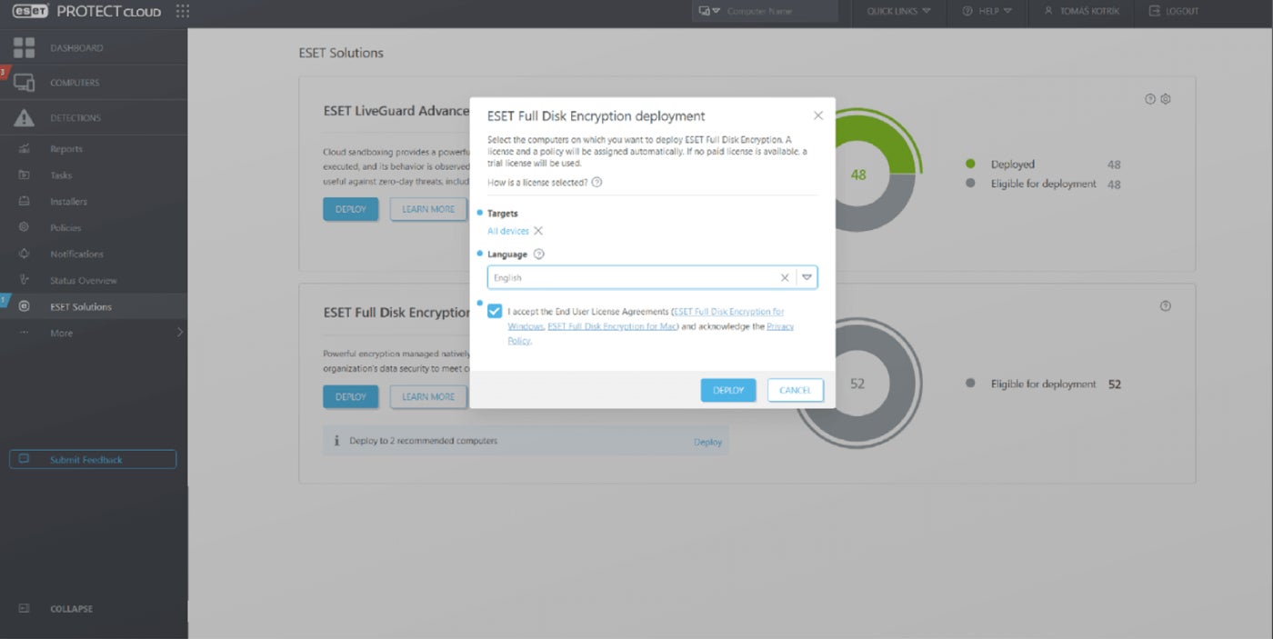 Eset Protect’s Full Disk Encryption Utility.