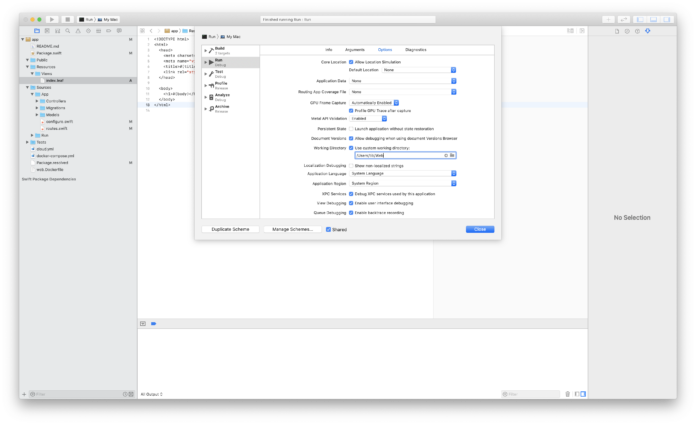 Xcode custom working directory