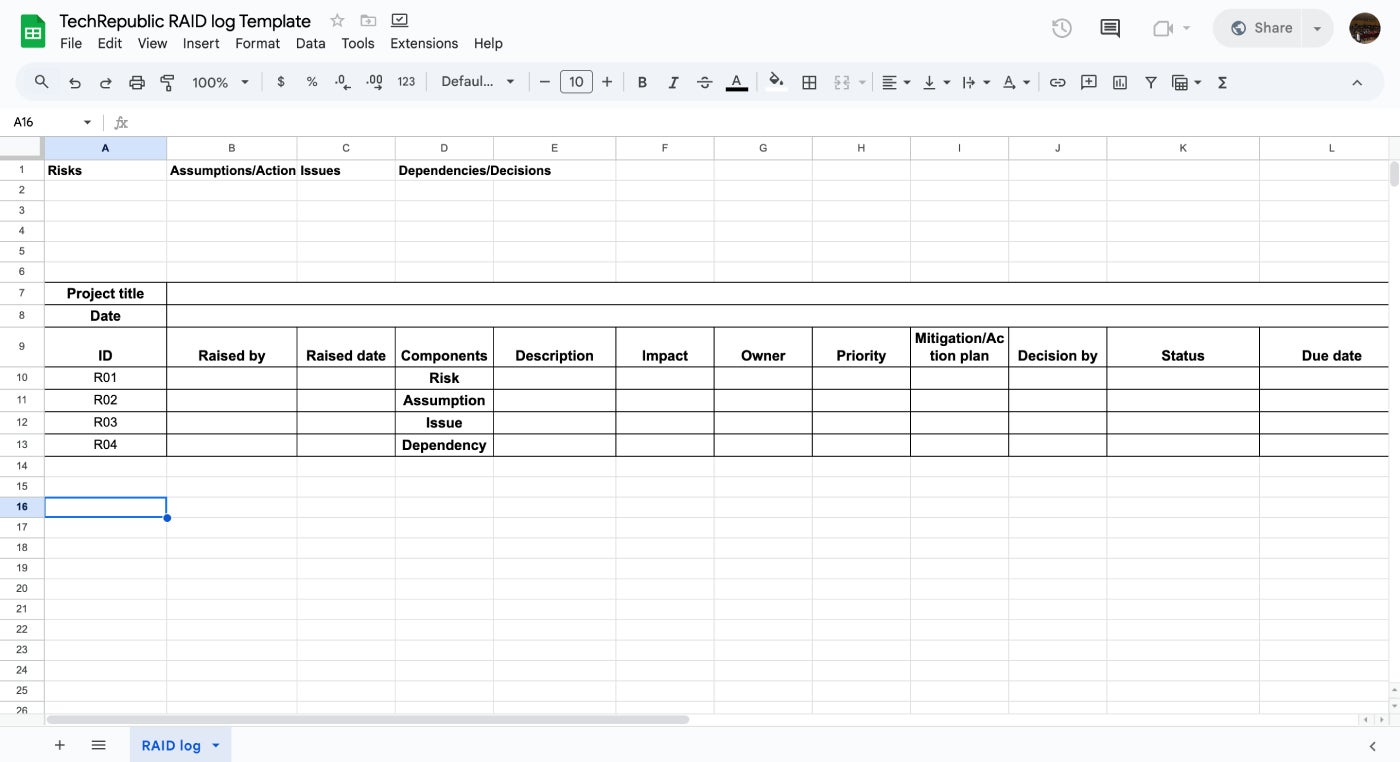 Roosho Raid Log Template.