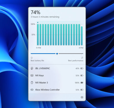 Battery Flyout for Windows 11 can now display battery health, charge cycles, and more