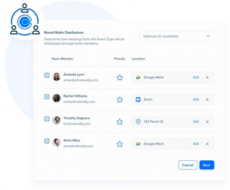 Calendly Offers a Round Robin Feature That Permits Balancing Appointments Equally Among Multiple Team Members.