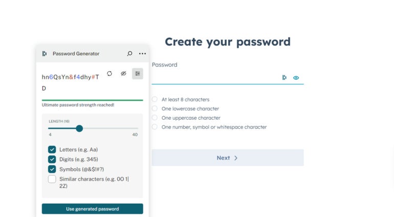 Dashlane Password Generator.