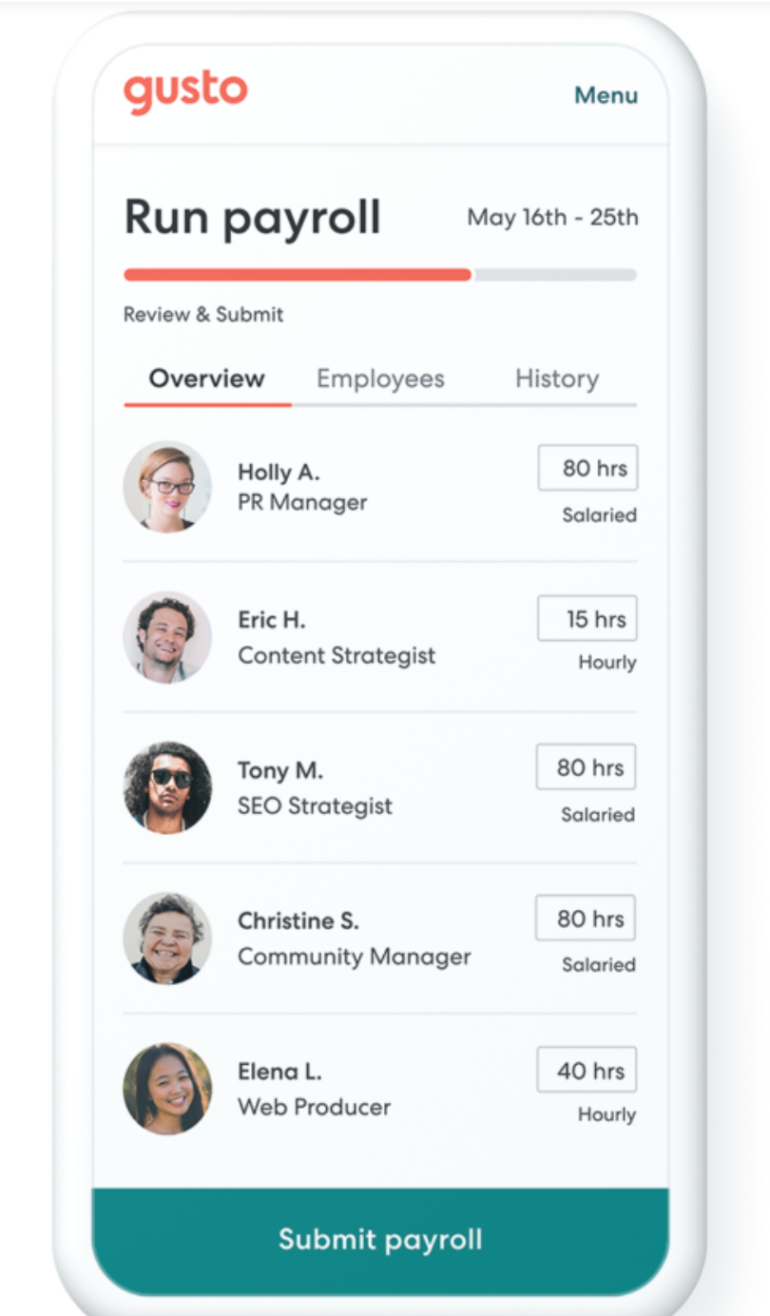 Run Payroll on Mobile Device with Gusto